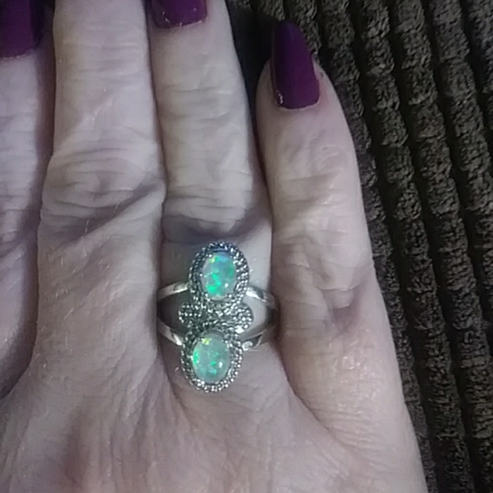 SOLD New Sterling silver sz 7 opal ring